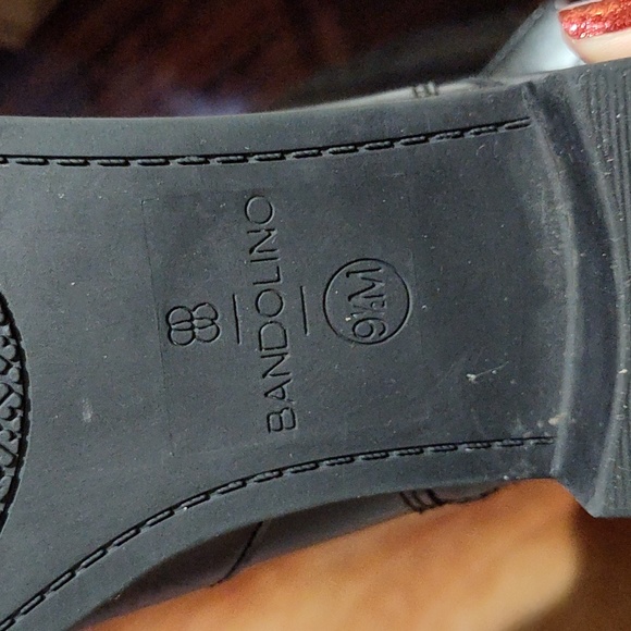 Bandalino Tall Black Riding Boots Low Heel Buckle Strap Leather 9.5 - Picture 2 of 3